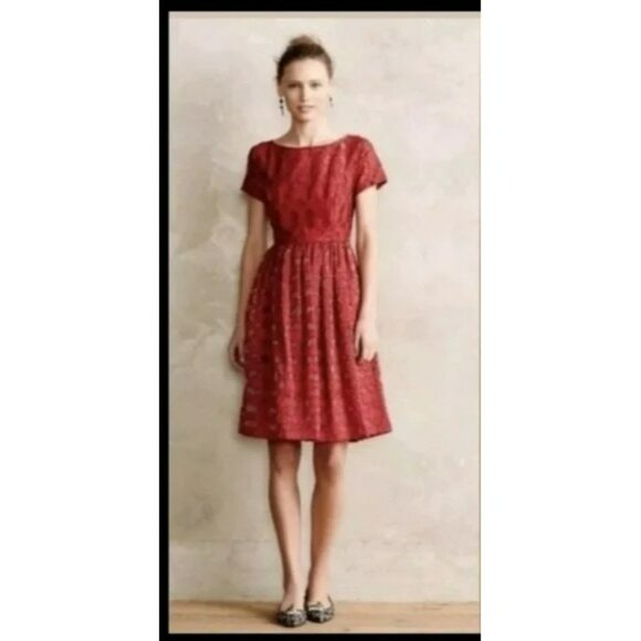 214. Moulinette Soeurs Dress Rubied Red US 12 - Picture 2 of 3